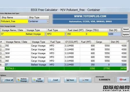 Totem Plus推出免費船舶EEOI計算器