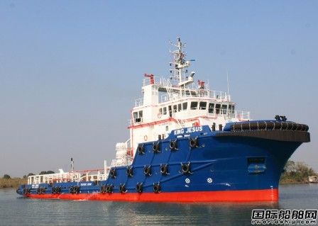 粵新海工58.7米錨拖供應(yīng)船交付