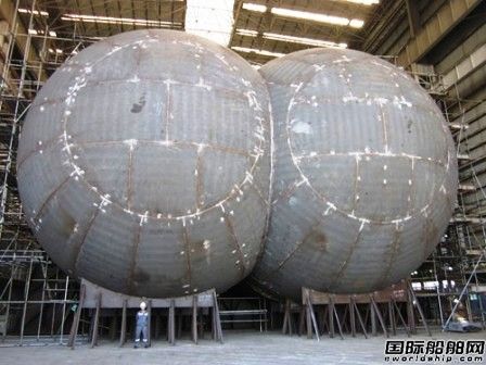 太平洋造船建造全球最大雙瓣式LNG儲罐
