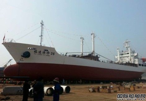 中正船舶一艘新建遠洋冷藏運輸船下水