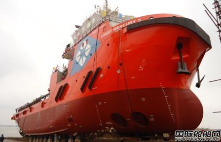 蕪湖新聯(lián)造船一艘65米多用途海工船下水