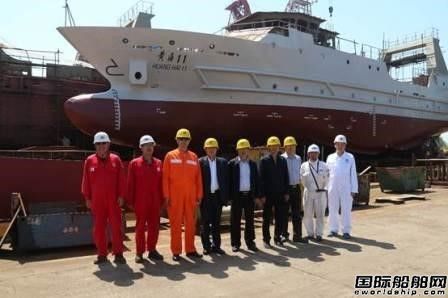 浙江造船300噸級(jí)調(diào)查船“黃海11”號(hào)下水
