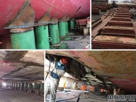 長興船廠采用防變型工藝為擱淺船換板