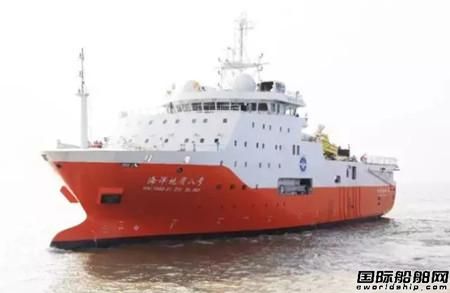 上海船廠建造“海洋地質八號”試航成功