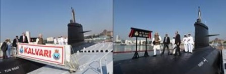 印度海軍首艘Scorpene級(jí)潛艇服役