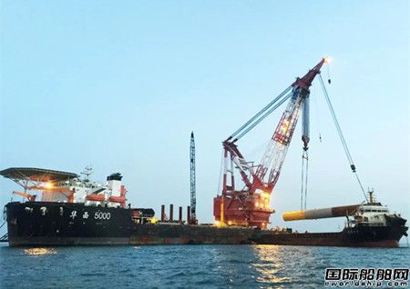 華西海工完成首個海上風(fēng)電單樁基礎(chǔ)施工