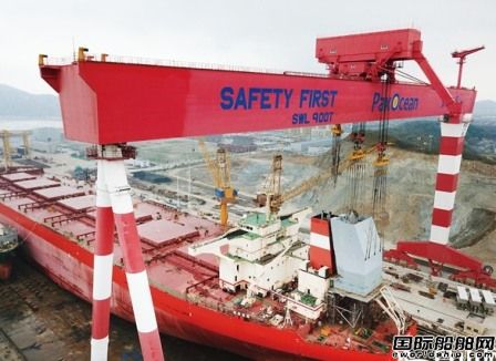 舟山太平洋海工進行全球首艘40萬噸級VLOC脫硫改裝