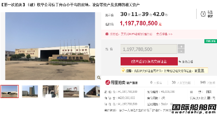近12億！歐華造船在淘寶司法掛牌拍賣