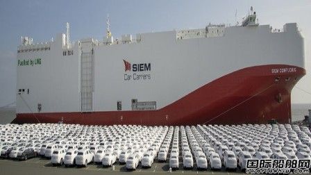 廈船重工建造全球最大LNG動力汽車滾裝船開啟處女航