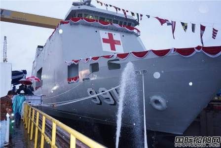印尼PT PAL船廠一艘醫(yī)院船下水
