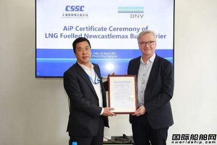 上船院21萬噸LNG雙燃料散貨船獲得DNV證書