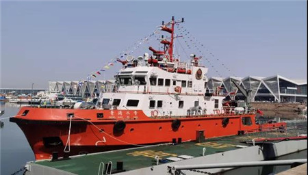 新?lián)P船舶交付350噸消防船“青消二號”