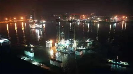 威海金陵完成南海一號平臺上駁塢修工程