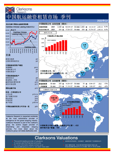 克拉克森研究：2022年一季度中國(guó)航運(yùn)租賃市場(chǎng)趨勢(shì)分析