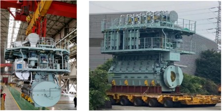 廣柴股份靖江分公司交付國(guó)內(nèi)首臺(tái)6UEC42LSH型低速柴油機(jī)