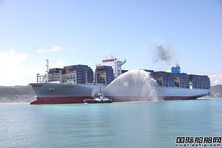 萬海航運首艘新造13100TEU集裝箱船首航臺北港