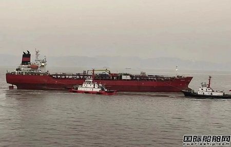 舟山中遠(yuǎn)海運(yùn)重工圓滿完成油化船“吉順”輪30噸不銹鋼板換新工程