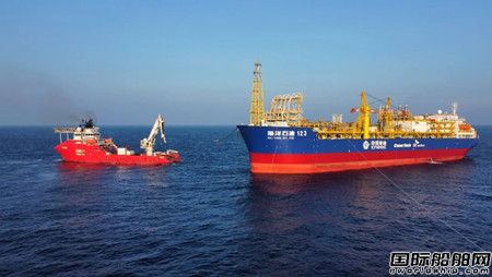 國內(nèi)首艘智能FPSO“海洋石油123”號(hào)成功回接