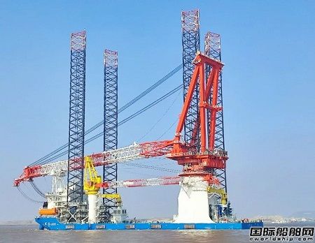 搭載七一二所電推系統(tǒng)“巨杰1600”風(fēng)電安裝平臺完成試航