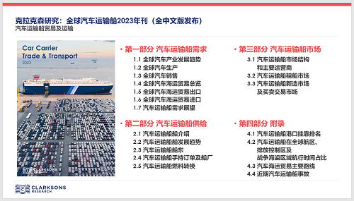 克拉克森研究：汽車運(yùn)輸船成2023年表現(xiàn)最好船型