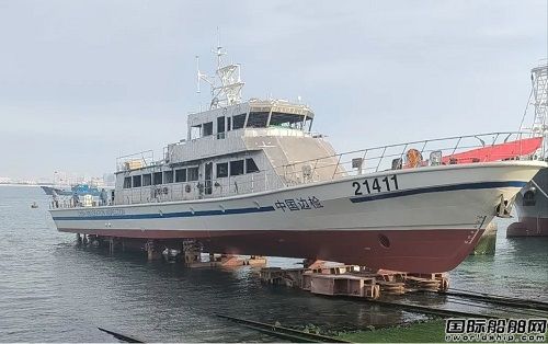 武船院設(shè)計邊檢系列船三艘下水一艘交船
