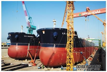 現(xiàn)代重工群山船廠首制兩艘船命名